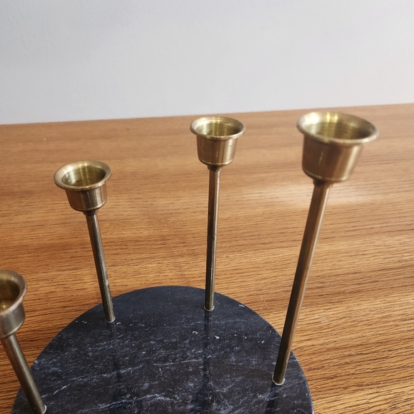 Vintage Himark Giftware Brass Graduated Candlestick Holders in Black Marble Base - Picture 3 of 11